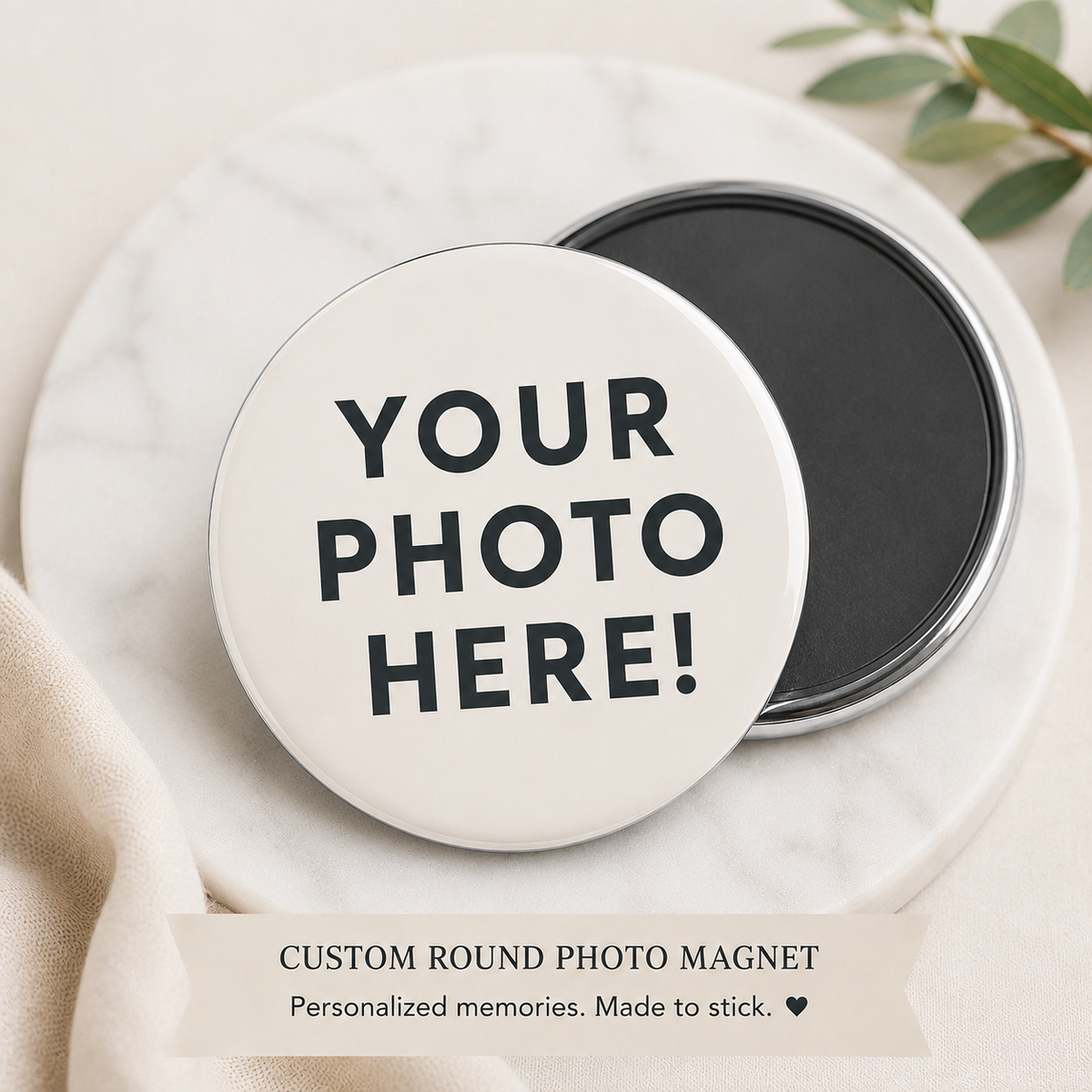 Round Custom Photo Magnet (set of 9)