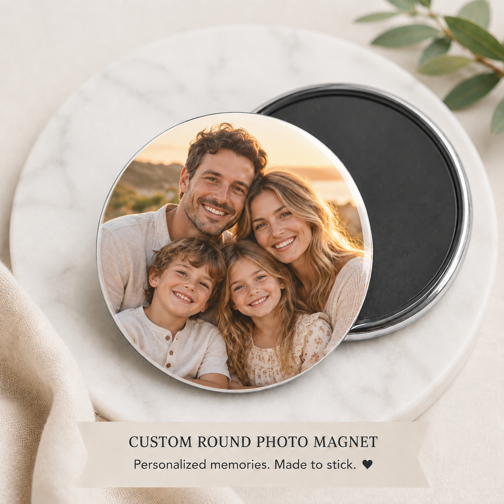Round Custom Photo Magnet (set of 9)